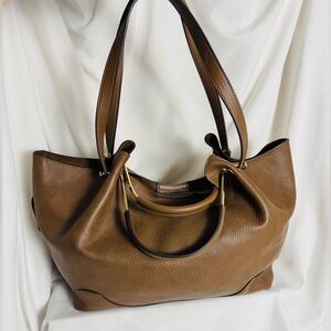 Like New!Sondra Roberts Squared Brown Bag Faux Leather. In excellent condition!